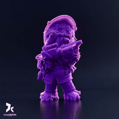 chewbacca bébé sapeur pompier étoile guerres art baby firefighter star wars 3d printing character mashup cute model fanart representation fan decorative piece creative design original collector merchandise replica decoration playful war 3d print model - Mito3D