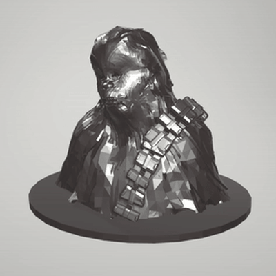 chewbacca busto guerra galaxias jedi juguetes ventilador arte juego 3d print model - Mito3D