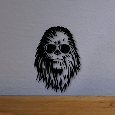 chewbacca cadre lunettes mâcher étoile guerres mandalore joda dark vader sombre r2 d2 table tables silhouette ombre mur art 3d print model - Mito3D