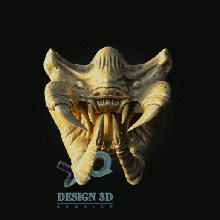 kauen predator Ort, filter deckt Mund Kunst 3d print model - Mito3D