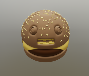 chewsburger burger toy food derp art funny weird eyes cute 3d print model - Mito3D