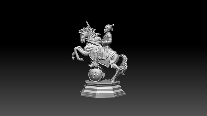 chhatrapati shivaji maharaj 3d sculpture stl impression 3d print model - Mito3D