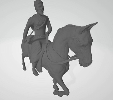 chhatrapati shivaji maharaj cheval maratha soldat maharashtra shiv Shiva Inde l'histoire épée bouclier sculptures Ganesh art architecture bijoux 3d print model - Mito3D