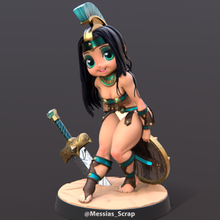 chibi gladiatrice arte Gladiatore ragazza adulto 3d print model - Mito3D