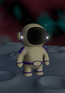 chibi astronauta decoración juguetes espacial miniatura exterior espacio 3d print model - Mito3D