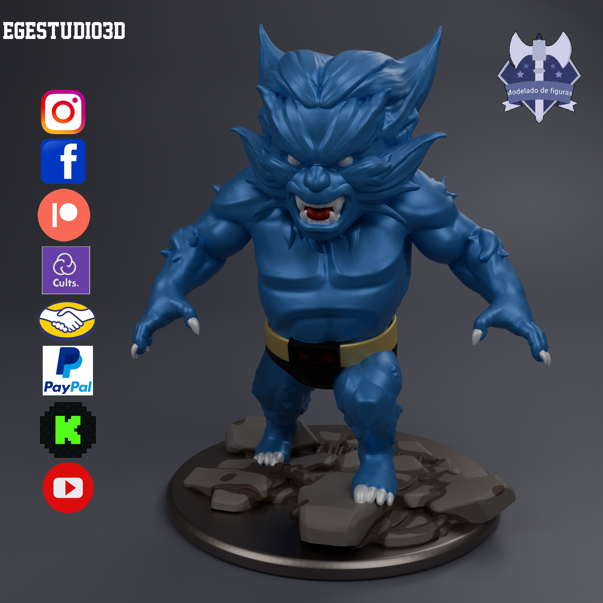 Chibi canavar 3D print model - Mito3D