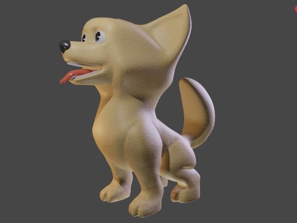 chibi cane cucciolo kintamani super deforme statua giocattolo animale 3d print model - Mito3D