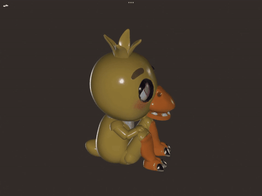 chibi heykelcik of chica fnaf oyun oyuncak geceler at freddy'nin aksiyon şekil şirin tavuk kuş 3d print model - Mito3D