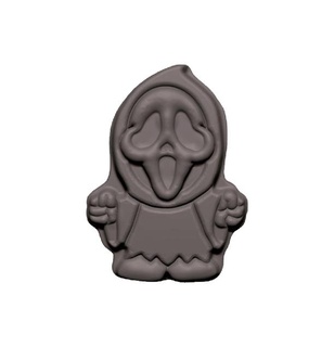 chibi ghost face stl file 3d printing - laser cnc router printable model download bath bomb soap scream bathbomb horror vacuum forming mold making mask 3d print model - Mito3D