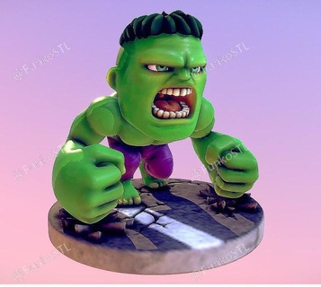 Chibi Hulk Tier Spielzeug niedrig poly Mathematik Kunst funko Pop 3d print model - Mito3D