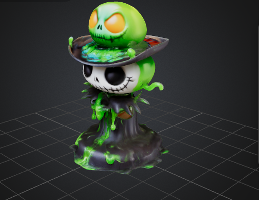 chibi jack skellington spiel 3d print model - Mito3D