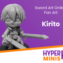chibi kirito Spiel anime mini Miniatur d&d dnd dual-blade dual Schwert wield fighter sao Kunst art online Schwertkämpfer Spielzeug, Spiel-Zubehör 3d print model - Mito3D