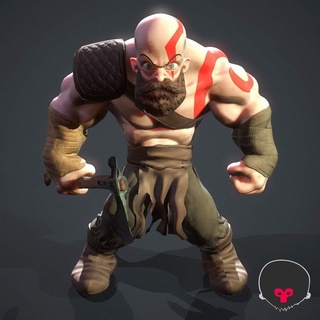 chibi Kratos Dieu guerre gadget of 3d print model - Mito3D