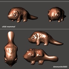Chibi Säugetier Tier Spielzeug niedlich Kunst Skulptur Dinosaurier Leben Kreatur Monster Waschbär Panda Biber Chipmunk Ratte Opossum Beutelratte 3d print model - Mito3D
