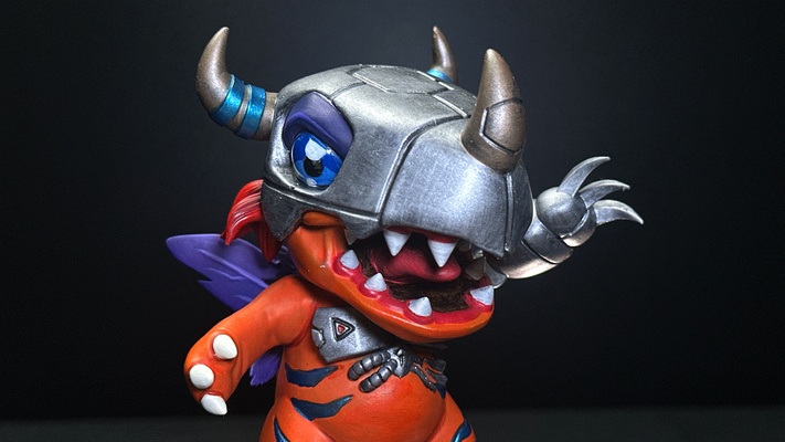 chibi metalgreymon digimon metal greymon digievolucionar juego juguetes coleccionable 3dprint aventuras continuar miniaturas figuritas stl 3d print model - Mito3D