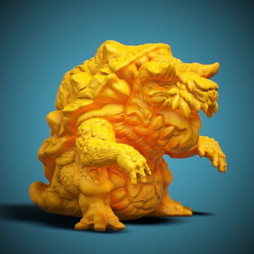 chibi monstruo 03 Arte animal lindo juguete esculpir decoración 3D print model - Mito3D