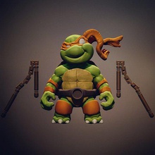 chibi mutant ninja turtles mickey a arte na adolescência tmnt brinquedos figurinhas legal 3d print model - Mito3D