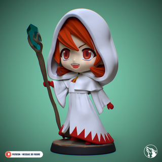 chibi white mage anime fanart 3dprint printing girl 3d print figure collectibles game stl action character marvel dc comic 3d print model - Mito3D
