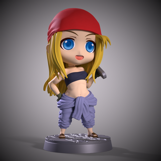 chibi winry rockbell anime fanart 3dprint printing girl 3d print figure collectibles game stl action character marvel dc comic 3d print model - Mito3D