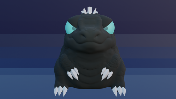 chibizilla Zilla büyük kertenkele Kaiju dev canavar Dinozor şekil oyuncak kral canavarlar 3d print model - Mito3D
