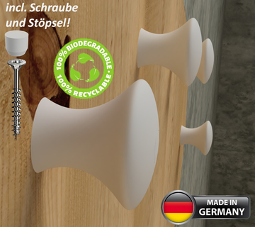 élégant manteau crochet mur biocompatible pla support incl câble bobine conçu Allemagne monter titulaire soutien trieur point téton poignée 3d print model - Mito3D