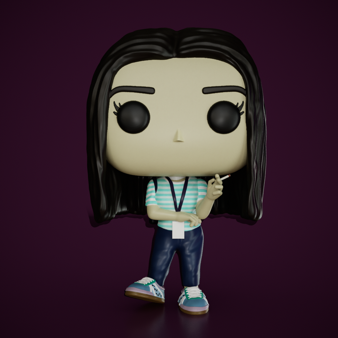 chica oficinista arte funko popular personalizado axos oficina mujer 3D print model - Mito3D