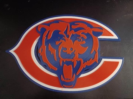 chicago bears - bear logo plaque nfl team mancave bar illinois america sports 3d print model - Mito3D