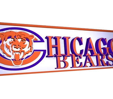 Chicago ursos bandeira 1 futebol equipe logotipo 3d print model - Mito3D