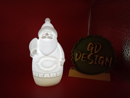 chicago bears christmas football santa light 3d print model - Mito3D