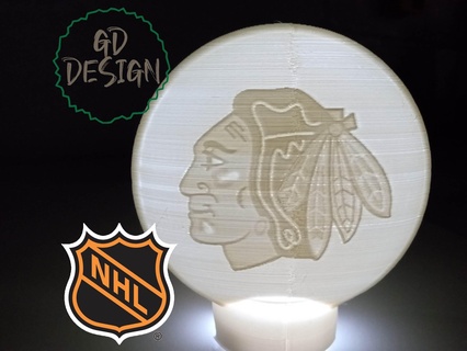 chicago blackhawks hockey disco ligero cor te nhl Deportes 3d print model - Mito3D
