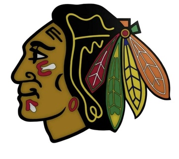 chicago blackhawks logo hawks hockey nhl sign 2d art 3d print model - Mito3D