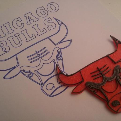 chicago bulls logo art segni loghi 3D print model - Mito3D
