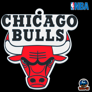 chicago bulls logo key chain nba team basketball raging bull keychain 3d printing stl fanatic details gift sport white red black collection delight ball 3d print model - Mito3D