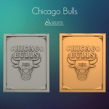chicago bulls logo relief 3d print model art basketball sculptures signs logos 3d print model - Mito3D