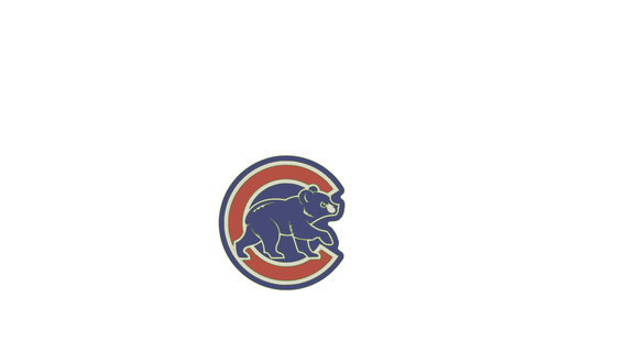 chicago cubs logo 2d bear wall hanging sign baseball 3d print model - Mito3D