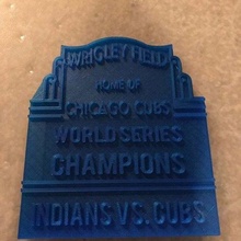 chicago cubs series marquette baseball field indians sign world wrigley sport_outdoors 3d print model - Mito3D