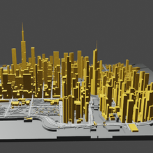 chicago downtown michigan usa river lake layout miniature buildings skyscraper illinois roads 3d print model - Mito3D