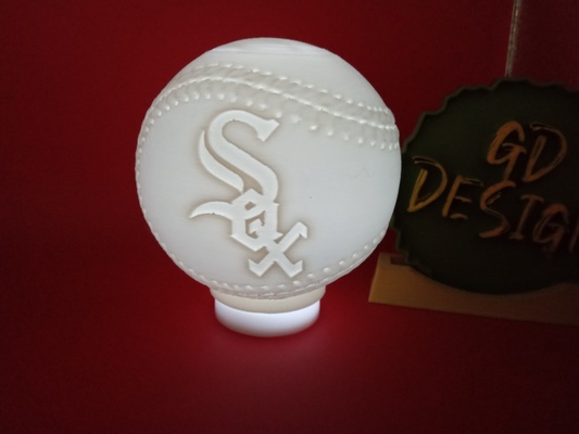 chicago weiß swox mlb 3d baseball licht teelicht lesen party nachtlicht büro kinder zimmer kunst dekor höhle sport spiel 3d print model - Mito3D