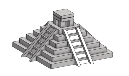 Chich itz tapınak şakak mabet pupa el Castillo 1 633 ölçek Maya anıt bina Tarih dönüm noktası 3d print model - Mito3D