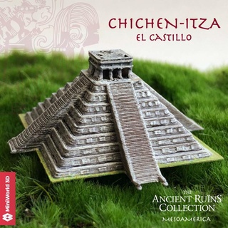 Chichen Itza piramit Kukulkan el Castillo Meksika Antik mimari Maya Meksikalı dönüm noktası merak etmek kalıntılar piramitler Yucatan chichen itza mini dünya piramid miniworld3d 3d print model - Mito3D