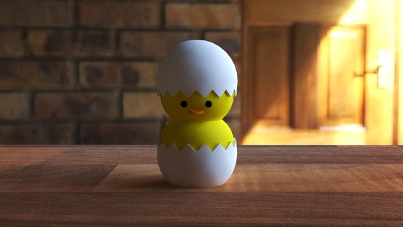 chick egg cute models showpiece 3d print model - Mito3D