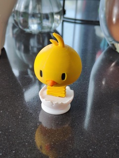 chick springie easter bobble head toy 3d print model - Mito3D