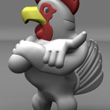 chicken art sculptures cartoon decor character 3d print model - Mito3D