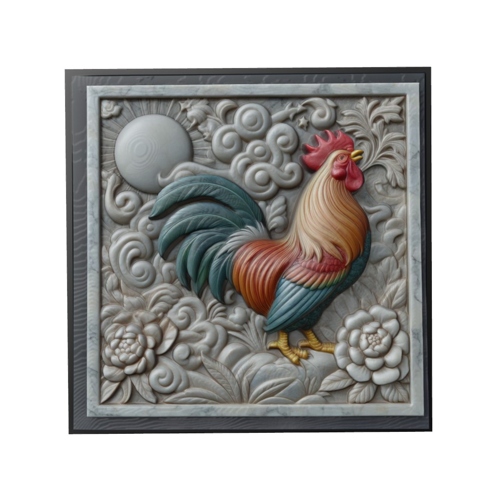 pollo animal alivio arte animales yeggi mito3d busto google colgantes medallón relief wall art pared 3D print model - Mito3D