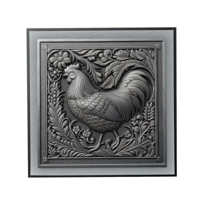 pollo animale sollievo arte animali yeggi mito3d fallimento google ciondoli medaglione animal relief wall art parete 3d print model - Mito3D