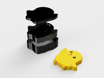 pollo bañera bomba molde sólido champú lindo animales animal 3d print model - Mito3D