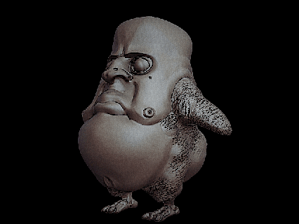 pollo broiler arte animale orrore casa fallimento giocattolo alto qualità sla volare uomo Grasso capo 3d print model - Mito3D