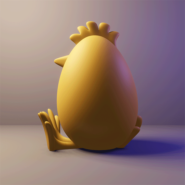 chicken egg feet beak easter decoration chick child animal hen object young cute funny figure holidays festive easterxcults 3D print model - Mito3D