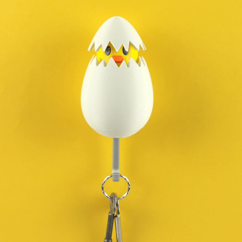 pollo huevo llave percha 3D print model - Mito3D