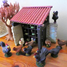 de poulet maison jeu 7cm santon les paysages miniature mock-up poulailler 3d print model - Mito3D